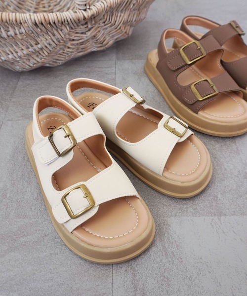 Bambin(ボンバン)の「【 Bambin / ボンバン 】 2ベルト バックル ナチュラルカラー サンダル(サンダル・キッズ・アイボリー/ブラウン・16/17/18)」の20枚目の写真