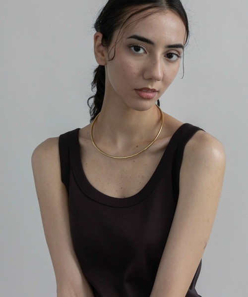 abaskdesign（アバスクデザイン）の「金属アレルギー対応 カーブラインチョーカーステンレスネックレス（チョーカー・レディース・シルバー/ゴールド・FREE）」の14枚目の写真