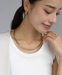 abaskdesign（アバスクデザイン）の「金属アレルギー対応 カーブラインチョーカーステンレスネックレス（チョーカー）」
