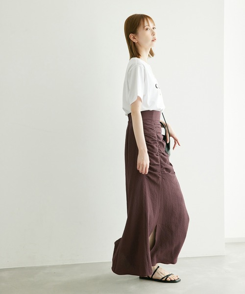 ROPE' PICNIC（ロペピクニック）の「サイドドレープスカート（スカート・レディース・ブラウン/チャコールグレー・38/36）」の10枚目の写真