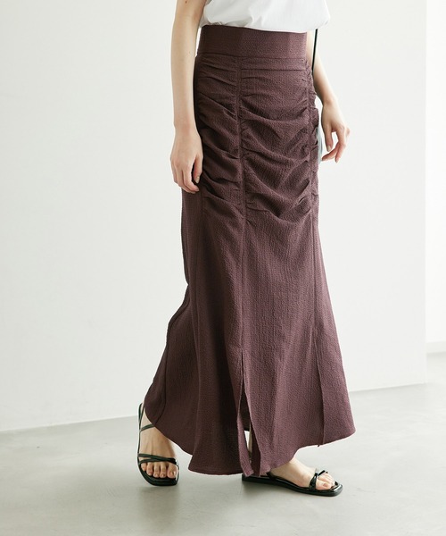 ROPE' PICNIC（ロペピクニック）の「サイドドレープスカート（スカート・レディース・ブラウン/チャコールグレー・38/36）」の15枚目の写真