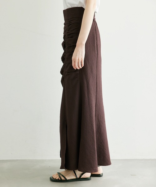 ROPE' PICNIC（ロペピクニック）の「サイドドレープスカート（スカート・レディース・ブラウン/チャコールグレー・38/36）」の17枚目の写真