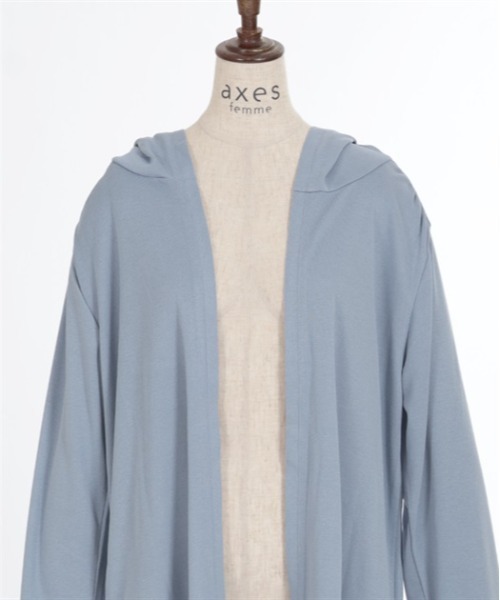 axes femme(アクシーズファム)の「フード付UVカットロングカーディガン(カーディガン/ボレロ・レディース・ブラック/ブルー/ホワイト・FREE)」の6枚目の写真
