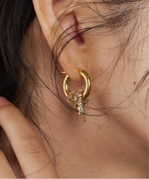 loni | 【金属アレルギー対応】Lupinus Bijou Chain Pierce/ルピナスビジューチェーンピアス(ピアス（両耳用）)