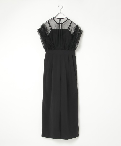 notch.（ノッチ）の「チュールフリルオールインワン（つなぎ/オールインワン・レディース・ブラック/ベージュ/グレー・M）」の5枚目の写真