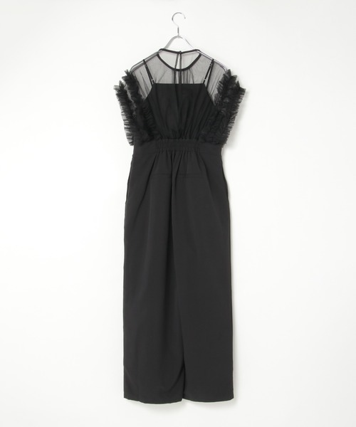 notch.（ノッチ）の「チュールフリルオールインワン（つなぎ/オールインワン・レディース・ブラック/ベージュ/グレー・M）」の6枚目の写真