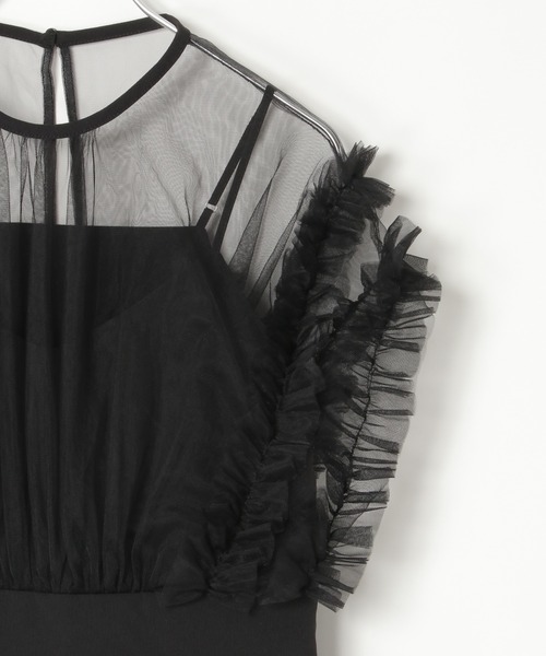 notch.（ノッチ）の「チュールフリルオールインワン（つなぎ/オールインワン・レディース・ブラック/ベージュ/グレー・M）」の8枚目の写真