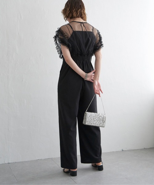 notch.（ノッチ）の「チュールフリルオールインワン（つなぎ/オールインワン・レディース・ブラック/ベージュ/グレー・M）」の21枚目の写真