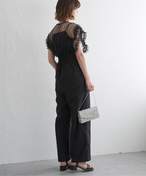 notch.（ノッチ）の「チュールフリルオールインワン（つなぎ/オールインワン・レディース・ブラック/ベージュ/グレー・M）」の20枚目の写真