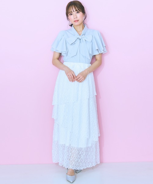 marun（マルン）の「＜大きいサイズ＞ レースティアードスカート marun（スカート・レディース・アイボリー/モカ・LL/3L/4L/5L/L）」の12枚目の写真