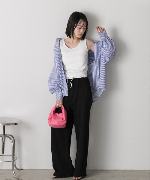 ad thie(アドティエ)の「クルーネック タンクトップ(タンクトップ・レディース・オフホワイト/ブラック・LARGE/MEDIUM)」の3枚目の写真