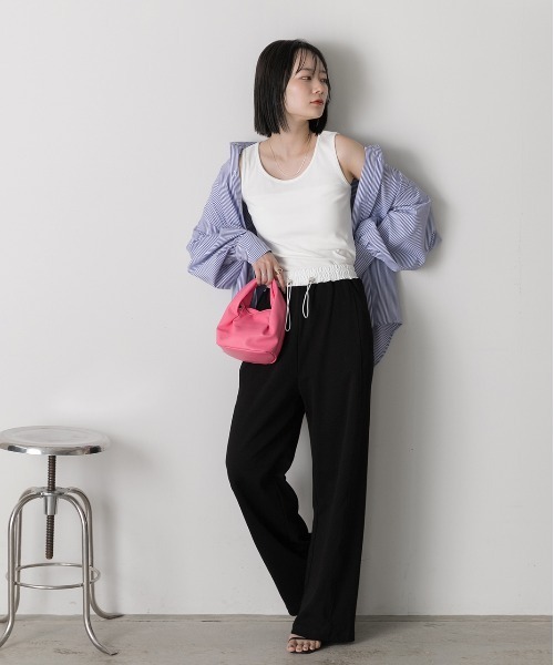ad thie(アドティエ)の「クルーネック タンクトップ(タンクトップ・レディース・オフホワイト/ブラック・LARGE/MEDIUM)」の4枚目の写真