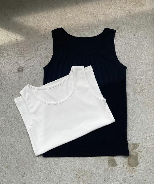 ad thie(アドティエ)の「クルーネック タンクトップ(タンクトップ・レディース・オフホワイト/ブラック・LARGE/MEDIUM)」の18枚目の写真