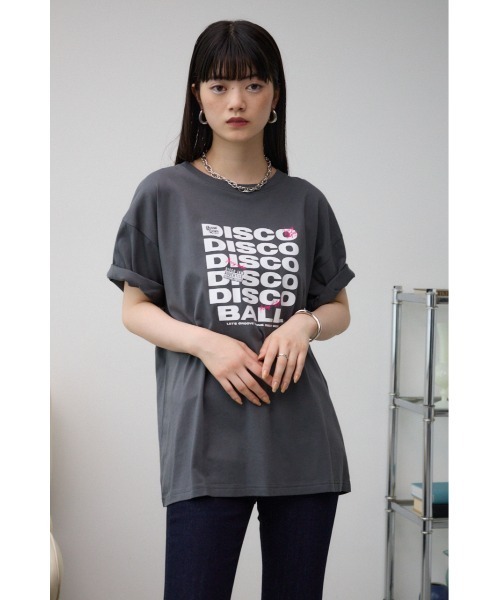 AZUL by moussy（アズールバイマウジー）の「リピートロゴＴシャツ（Tシャツ/カットソー・レディース・オフホワイト/ライトグリーン/チャコールグレー/ブラック・MEDIUM/SMALL）」の6枚目の写真