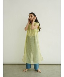 Sheer sleeveless skipper dress