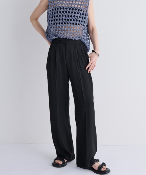 MERLOT(メルロー)の「ツータックワイドスラックス(スラックス・レディース・ブラック/グレー・FREE)」の2枚目の写真