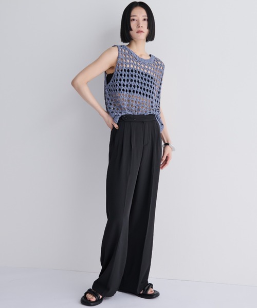 MERLOT(メルロー)の「ツータックワイドスラックス(スラックス・レディース・ブラック/グレー・FREE)」の10枚目の写真