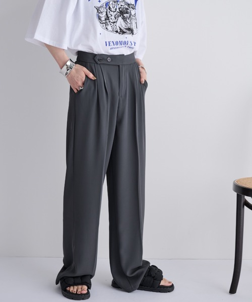 MERLOT(メルロー)の「ツータックワイドスラックス(スラックス・レディース・ブラック/グレー・FREE)」の12枚目の写真