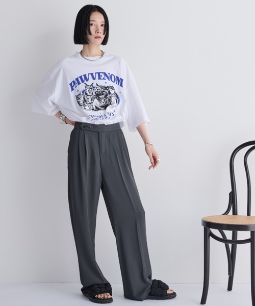 MERLOT(メルロー)の「ツータックワイドスラックス(スラックス・レディース・ブラック/グレー・FREE)」の18枚目の写真