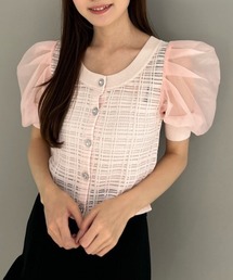 2WAYシアーラメニットカーディガン 春服