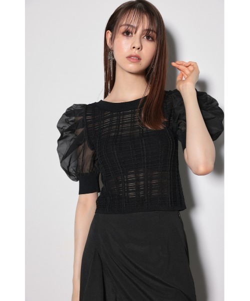 rienda（リエンダ）の「2WAYシアーラメニットカーディガン 春服（カーディガン/ボレロ・レディース・ブラック/ライトピンク/ホワイト・FREE）」の7枚目の写真