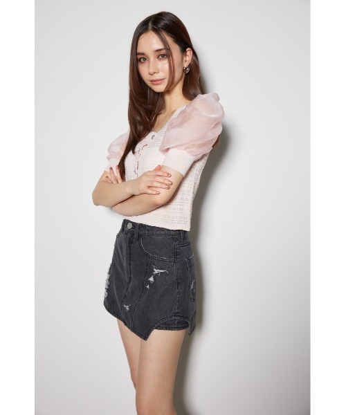 rienda（リエンダ）の「2WAYシアーラメニットカーディガン 春服（カーディガン/ボレロ・レディース・ブラック/ライトピンク/ホワイト・FREE）」の9枚目の写真