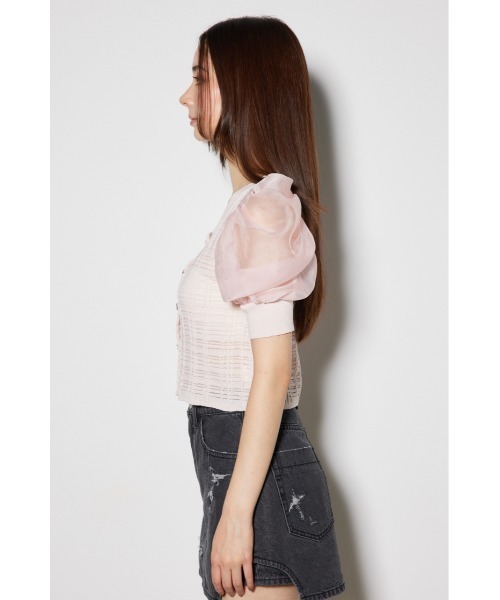 rienda（リエンダ）の「2WAYシアーラメニットカーディガン 春服（カーディガン/ボレロ・レディース・ブラック/ライトピンク/ホワイト・FREE）」の13枚目の写真