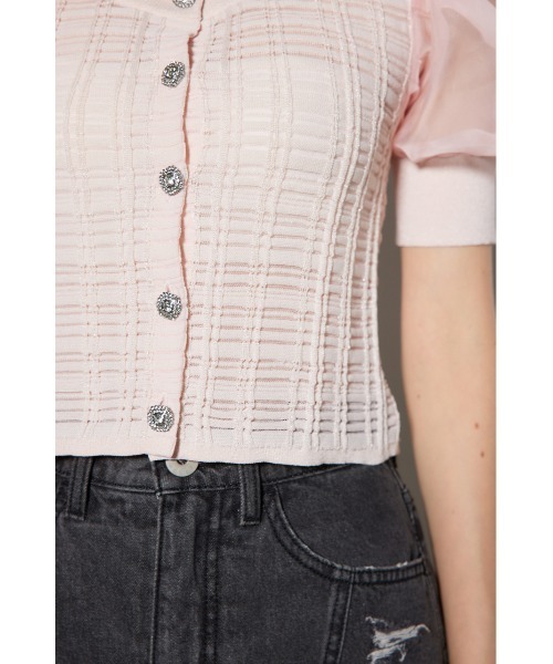 rienda（リエンダ）の「2WAYシアーラメニットカーディガン 春服（カーディガン/ボレロ・レディース・ブラック/ライトピンク/ホワイト・FREE）」の17枚目の写真