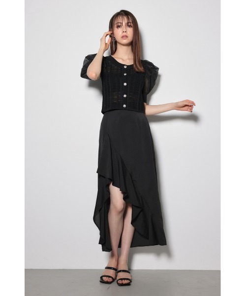 rienda（リエンダ）の「2WAYシアーラメニットカーディガン 春服（カーディガン/ボレロ・レディース・ブラック/ライトピンク/ホワイト・FREE）」の6枚目の写真