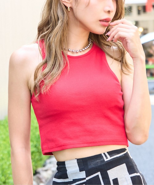 LATINA（ラティーナ）の「カップ付き ショート タンクトップ Uネック（タンクトップ・レディース・レッド/ブラック/オフホワイト・FREE）」の3枚目の写真