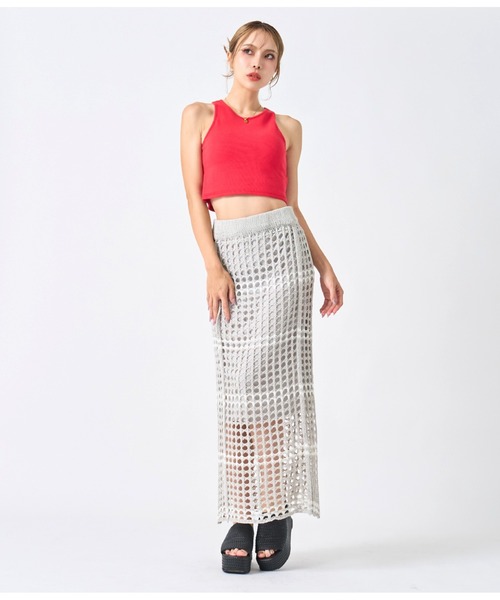 LATINA（ラティーナ）の「カップ付き ショート タンクトップ Uネック（タンクトップ・レディース・レッド/ブラック/オフホワイト・FREE）」の20枚目の写真