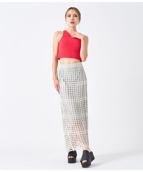 LATINA（ラティーナ）の「カップ付き ショート タンクトップ Uネック（タンクトップ・レディース・レッド/ブラック/オフホワイト・FREE）」の21枚目の写真