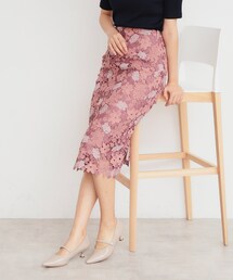 index | フラワーレースタイトスカート【洗濯機洗い可】(スカート)