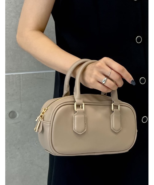 Re:EDIT(リエディ)の「ミニボストンバッグ(ボストンバッグ・レディース・キャメル/レッド系その他/ブラック/グレイッシュベージュ・FREE)」の2枚目の写真