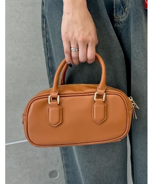 Re:EDIT(リエディ)の「ミニボストンバッグ(ボストンバッグ・レディース・キャメル/レッド系その他/ブラック/グレイッシュベージュ・FREE)」の7枚目の写真