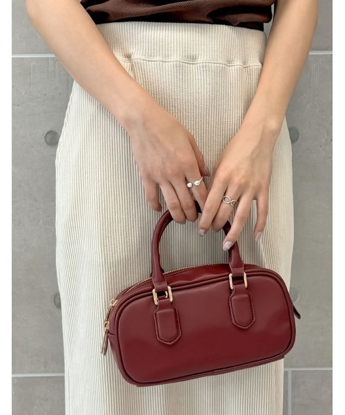 Re:EDIT(リエディ)の「ミニボストンバッグ(ボストンバッグ・レディース・キャメル/レッド系その他/ブラック/グレイッシュベージュ・FREE)」の10枚目の写真