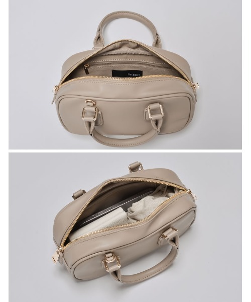 Re:EDIT(リエディ)の「ミニボストンバッグ(ボストンバッグ・レディース・キャメル/レッド系その他/ブラック/グレイッシュベージュ・FREE)」の12枚目の写真