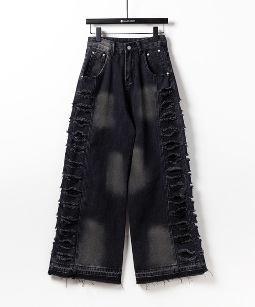 パンツ black damage denim swag opium Opium pants - Etsy Polska