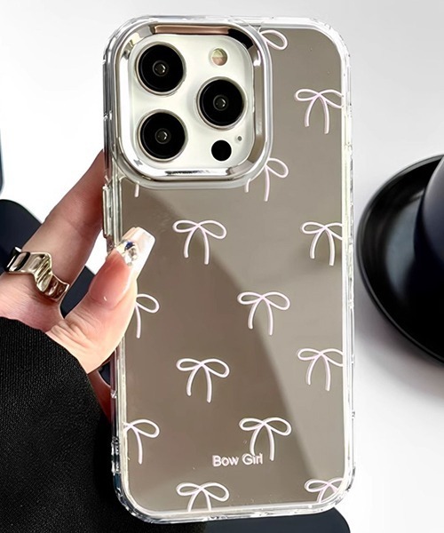 リボン付きブラックiPhoneケース charashop_clair