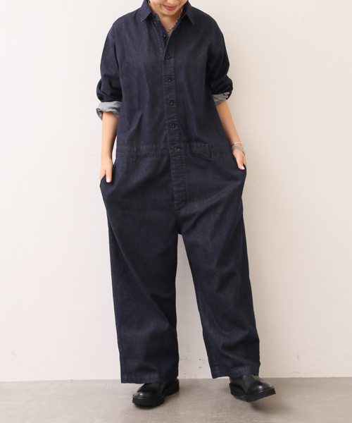8OZデニム テーパーオールインワン（つなぎ/オールインワン
