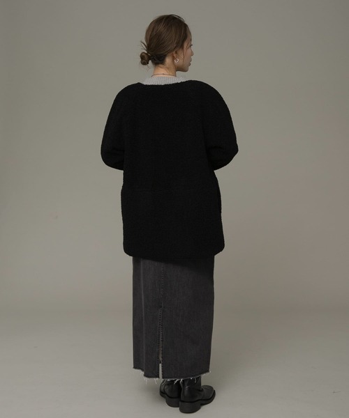 URBAN RESEARCH Sonny Label（アーバンリサーチサニーレーベル）の「リバーシブルキルティングボアミドルコート（その他アウター・レディース・ブラック/グレー系その他/オフホワイト・FREE）」の9枚目の写真