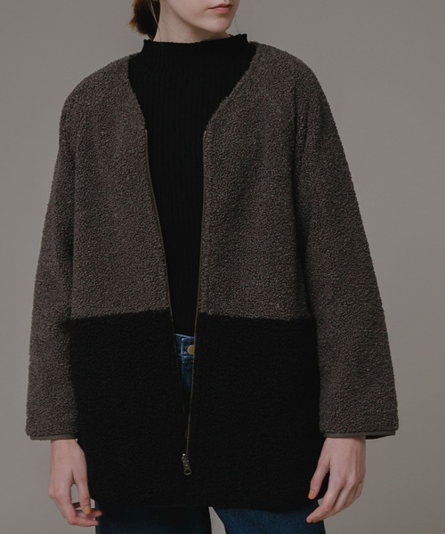 URBAN RESEARCH Sonny Label（アーバンリサーチサニーレーベル）の「リバーシブルキルティングボアミドルコート（その他アウター・レディース・ブラック/グレー系その他/オフホワイト・FREE）」の8枚目の写真