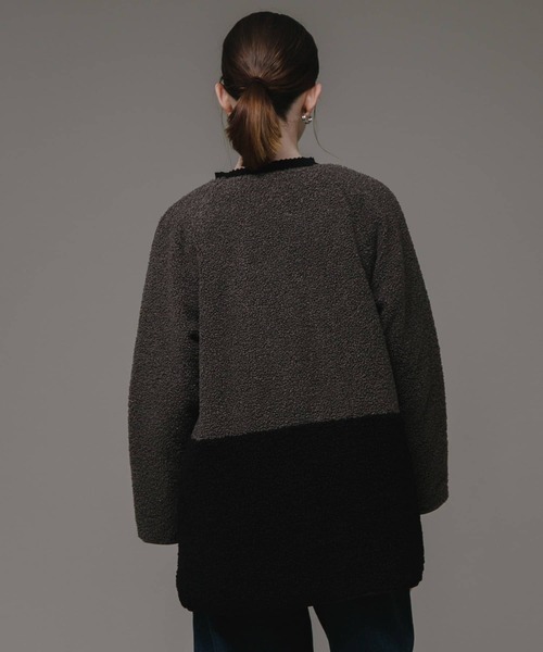 URBAN RESEARCH Sonny Label（アーバンリサーチサニーレーベル）の「リバーシブルキルティングボアミドルコート（その他アウター・レディース・ブラック/グレー系その他/オフホワイト・FREE）」の4枚目の写真