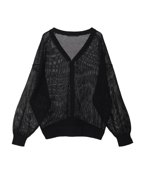 CHANEL メッシュ編み ブラック Vネック カーディガン CHANEL メッシュ編み ブラック Vネック カーディガン CHANEL メッシュ