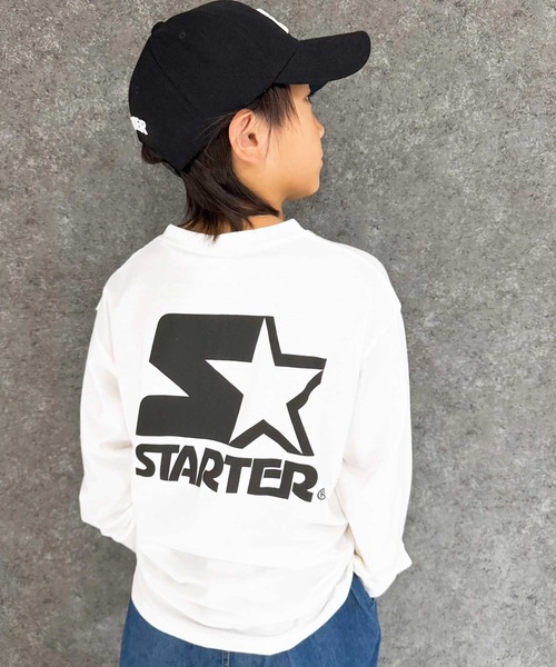 STARTER(スターター)の「【STARTER】 オーバーサイズ プリント ロンT(Tシャツ/カットソー・キッズ・ホワイト系/ブラック/オフホワイト/ダークグリーン/ブラック系/チャコール/ネイビー/パープル・110cm/120cm/130cm/140cm/150cm/160cm)」の2枚目の写真