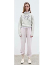 【2024AW】リボンプリント丸襟ニット バレエコア