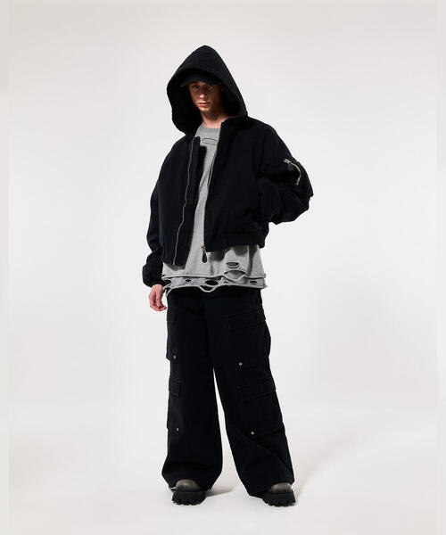 DANKE SCHON(ダンケシェーン)の「DankeSchon/ダンケシェーン/ダメージレイヤードトングスリーブトップス/ロンT(Tシャツ/カットソー・レディース・チャコールグレー/グレー・F)」の8枚目の写真