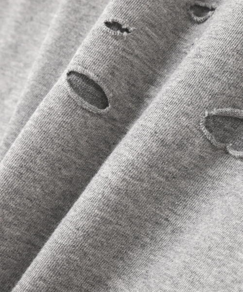 DANKE SCHON(ダンケシェーン)の「DankeSchon/ダンケシェーン/ダメージレイヤードトングスリーブトップス/ロンT(Tシャツ/カットソー・レディース・チャコールグレー/グレー・F)」の14枚目の写真