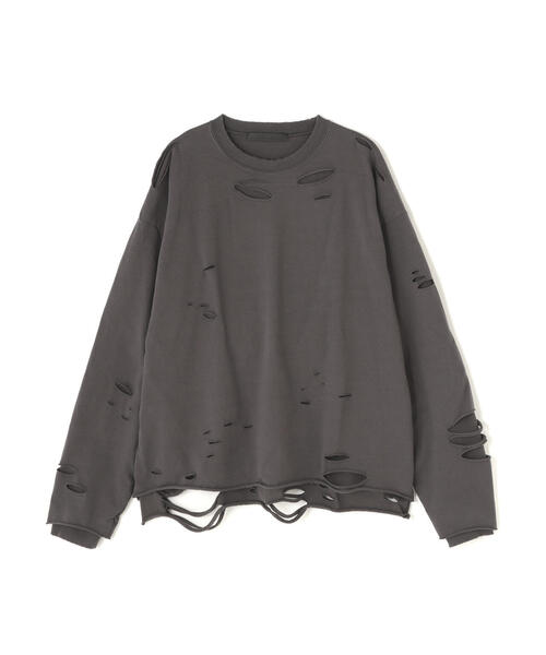DANKE SCHON(ダンケシェーン)の「DankeSchon/ダンケシェーン/ダメージレイヤードトングスリーブトップス/ロンT(Tシャツ/カットソー・レディース・チャコールグレー/グレー・F)」の17枚目の写真
