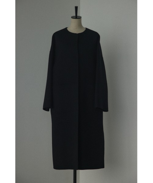 black by moussy ノーカラーロングコート BLACK BY MOUSSY（ブラックバイマウジー）の「no collar long